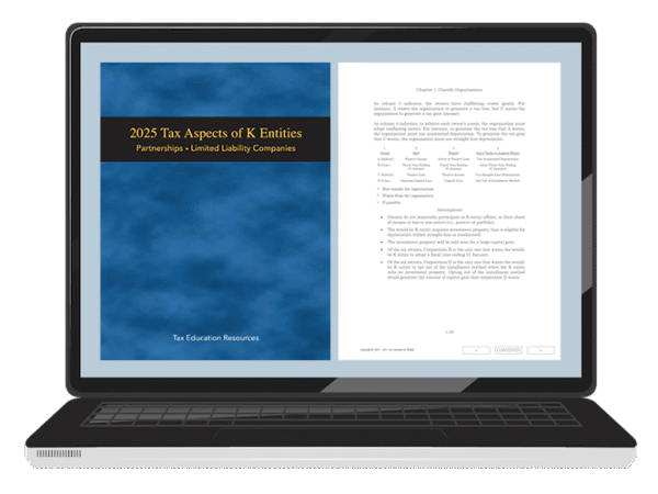2025 Tax Aspects of K Entities<span class="subtext">(eBook and Problem Sets)</span>